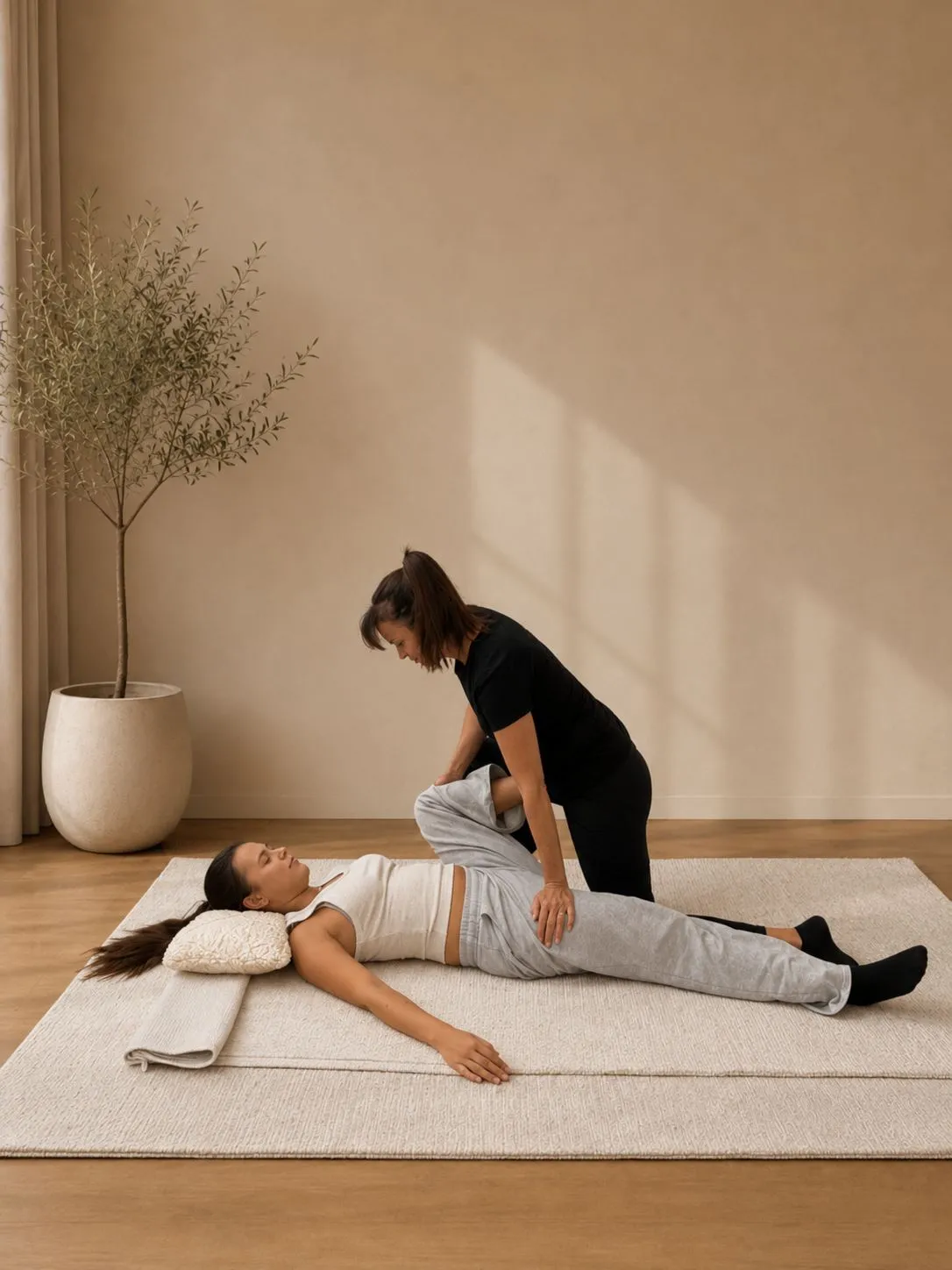 Assisted stretching: een STRETCH.er begeleidt een klant